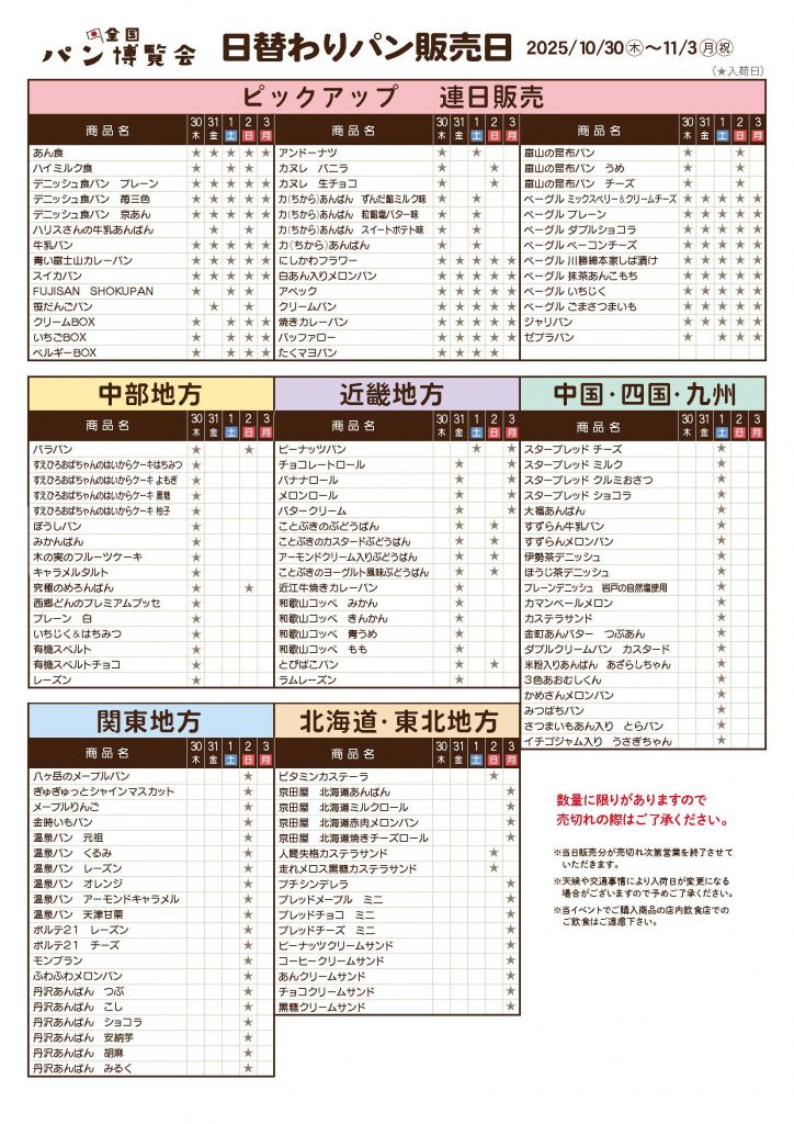 パン博覧会（TSUTAYA BOOKSTORE 印西ビッグホップ）販売日